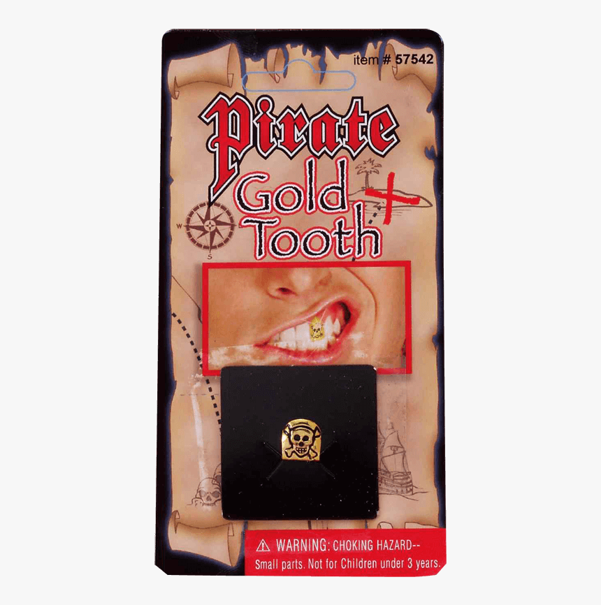 Pirate S Gold Skull Tooth Cap - Piracy, HD Png Download