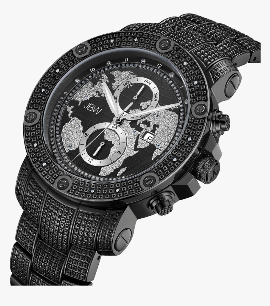 Jbw Veyron J6360b Black Diamond Watch Angle - Jbw Veyron Black, HD Png Download