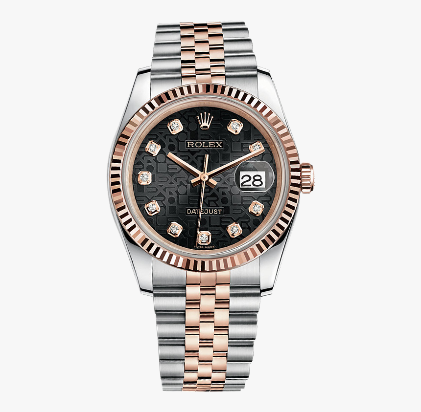 Diamond Jewellery Datejust Watch Rolex Source Black - Rolex 116233 Black Dial, HD Png Download