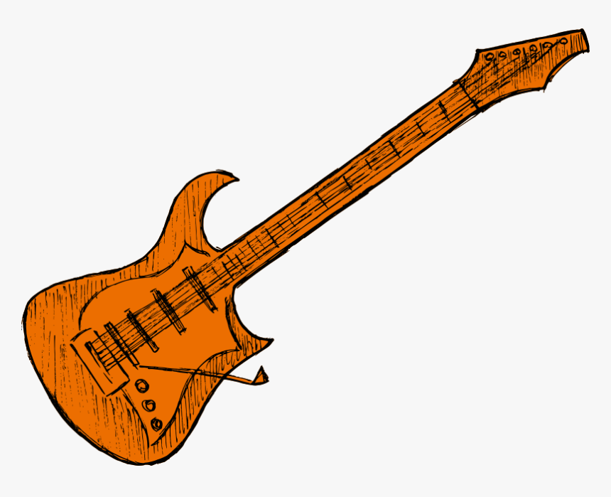 Electric Guitar Drawing 2 - Bass Guitar, HD Png Download