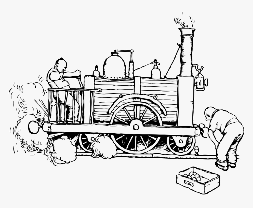 Steam, Vintage, Engine, Train, Steampunk, Old, Antique - Heath Robinson Train, HD Png Download