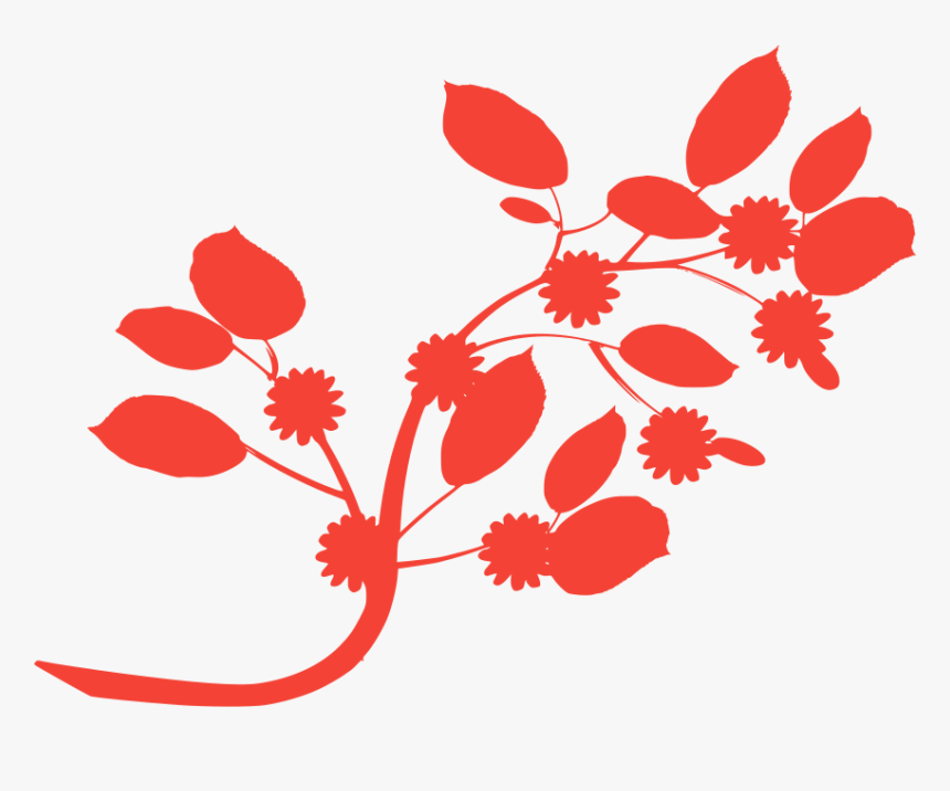 Silhouette Of A Flower On Branch, HD Png Download