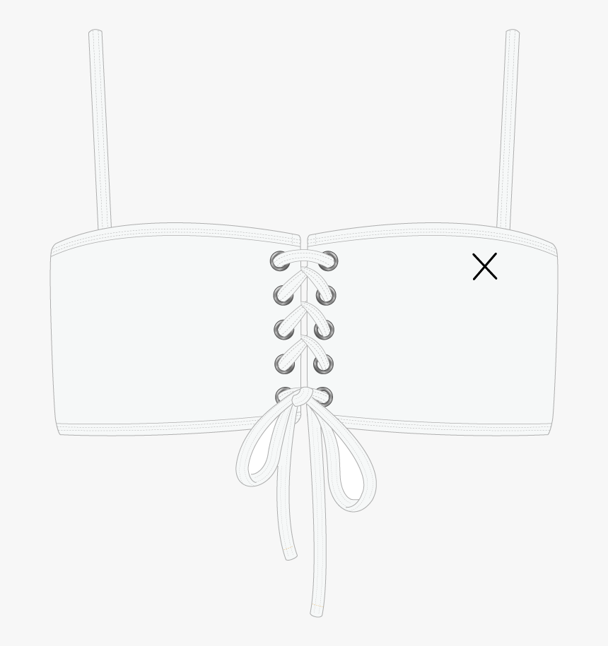 Venice White Lace Up Bikini Top - Line Art, HD Png Download