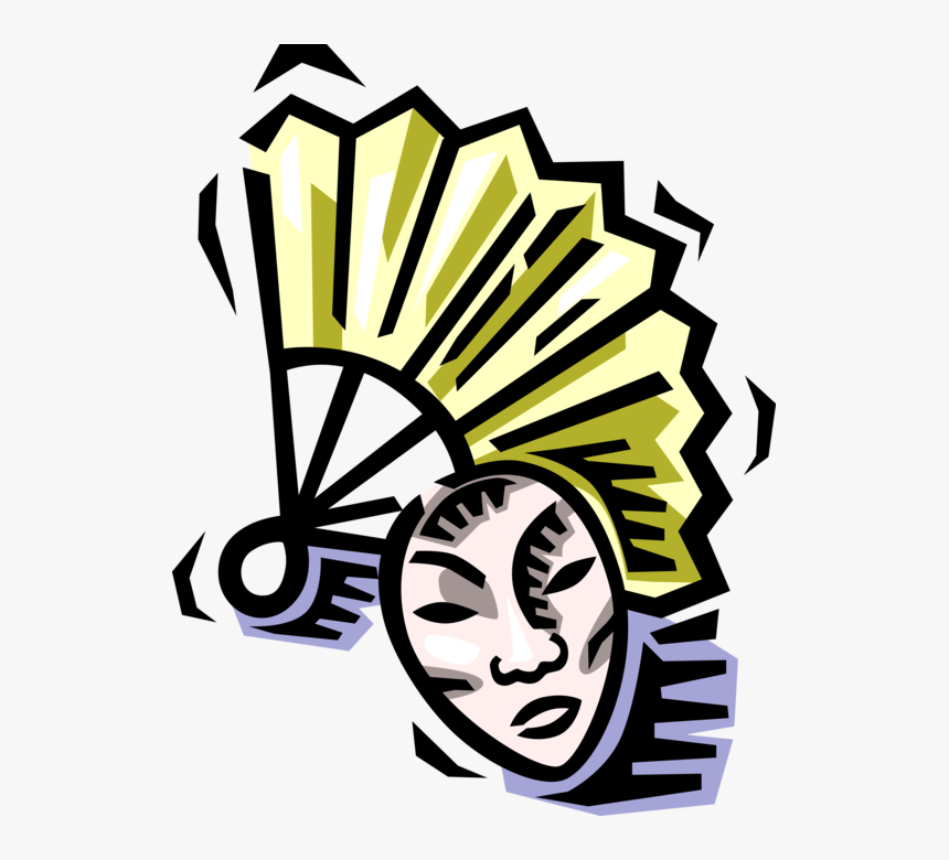 Vector Illustration Of Chinese And Japanese Folding - Kabuki Theatre Transparent Background, HD Png Download