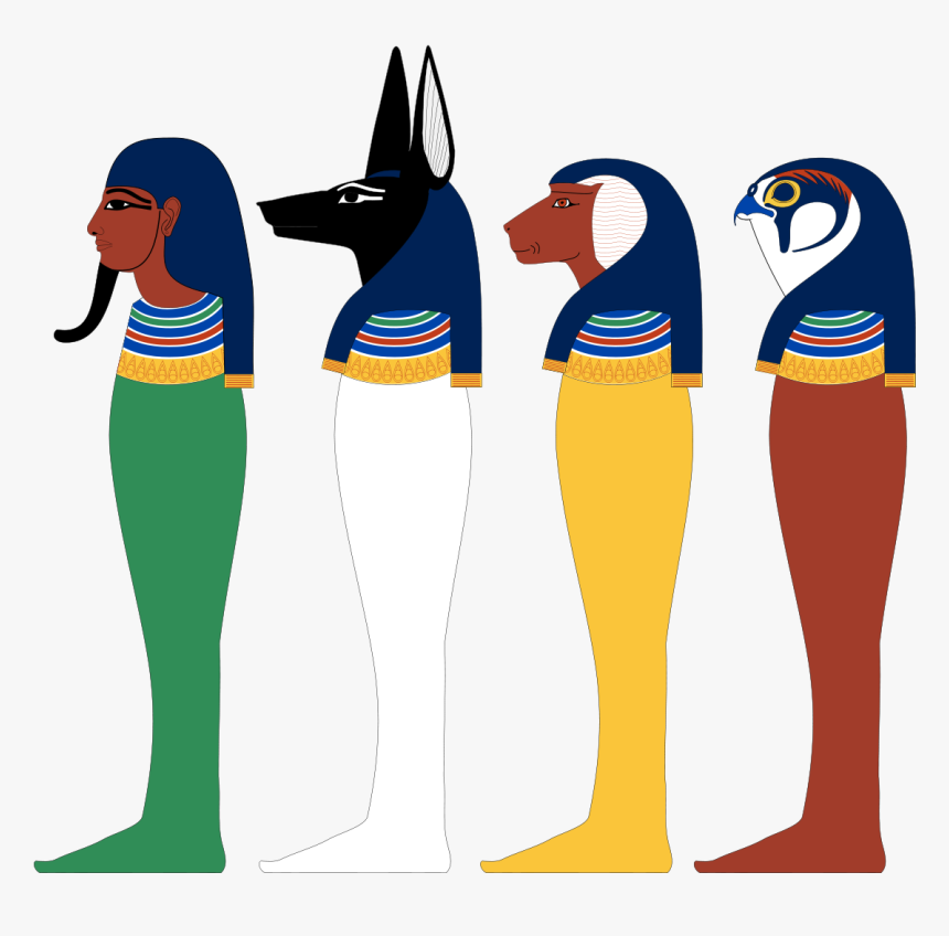 Clip Art Clipart Of Pharaoh Carrying His Dead Son - Sons Of Horus Egypt, HD Png Download