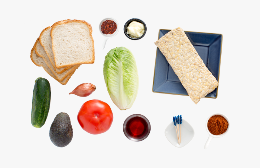 Smoked Tempeh B - Ingredients For A Sandwich Png, Transparent Png
