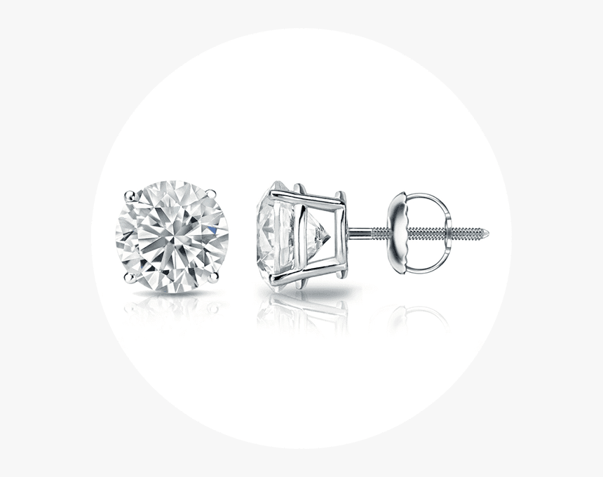 Transparent Diamond Sparkle Png - 4 Prong Diamond Stud Earrings, Png Download