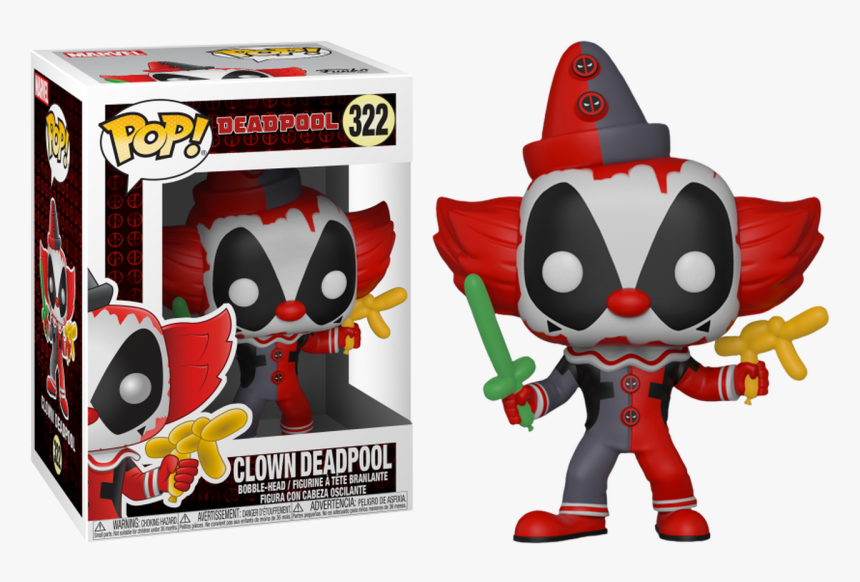 Playtime Clown Deadpool Pop Vinyl Figure - Deadpool Clown Funko Pop, HD Png Download