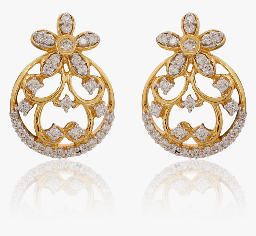 Dainty Diamond Circle Earrings, HD Png Download