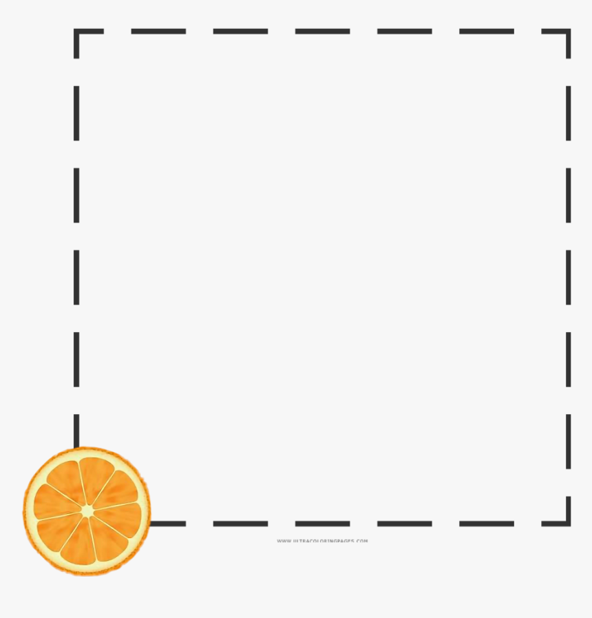 #orange #frame #border #square #geometric #fruit - Orange, HD Png Download
