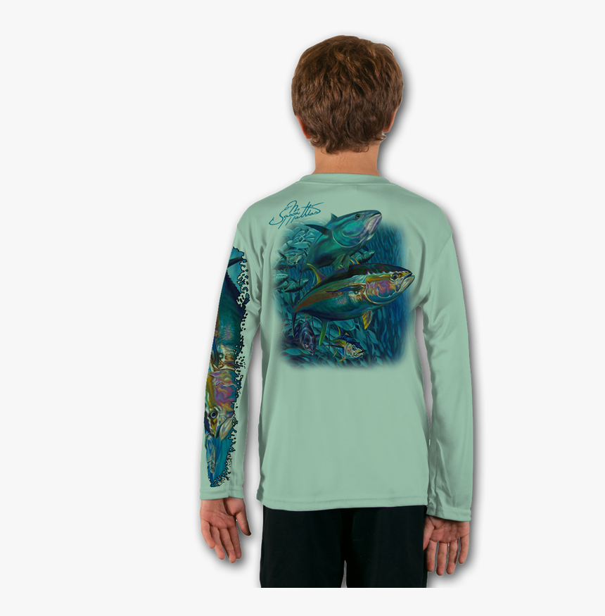 Seagrass Green

tuna White Youth Solar Ls Back Performance - T-shirt, HD Png Download