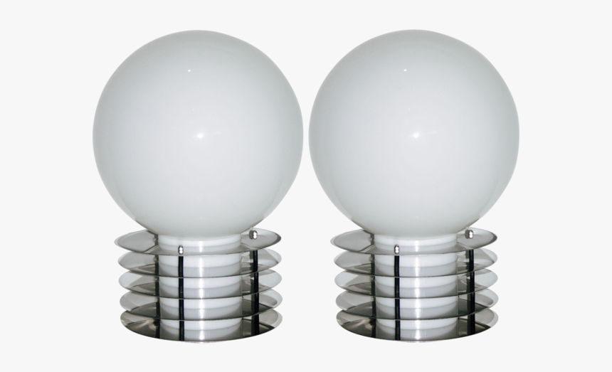 1960s Italian Double-lighted Glass And Chrome Table - Sphere, HD Png Download