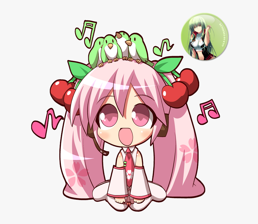 Sakura Miku Chibi I Png, Transparent Png