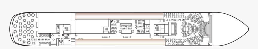A Deck Plan Of Deck 5 Of The M/s Paul Gauguin - Ms Paul Gauguin, HD Png Download