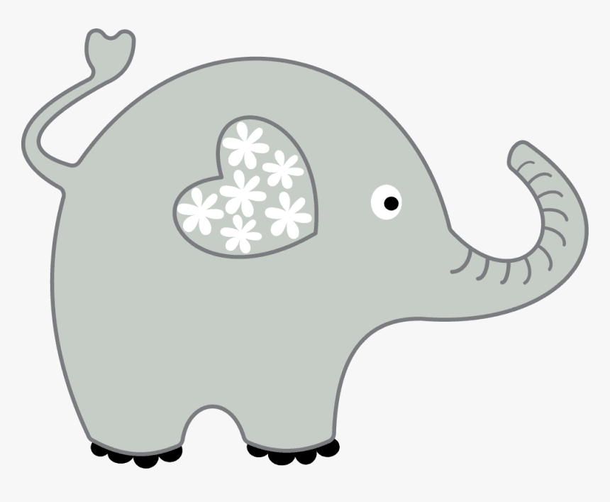 Clip Elephant Ears Clipart - Elephant With Heart Ear, HD Png Download