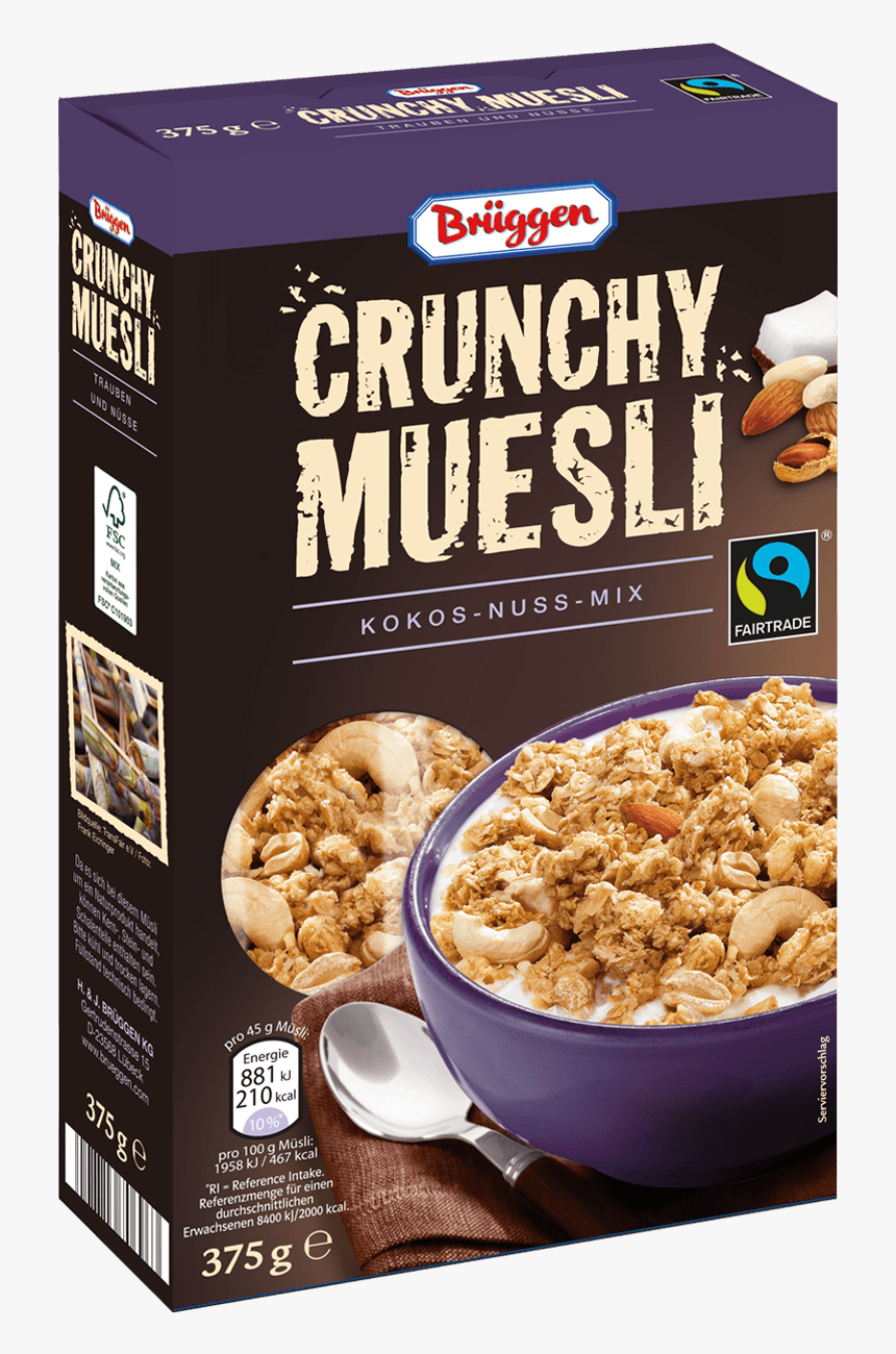 Brüggen Crunchy Muesli Coconut Nut Mix - Bruggen Muesli, HD Png Download