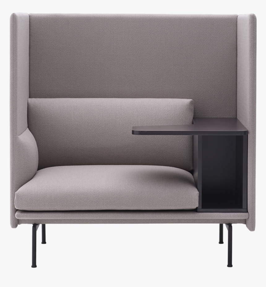 28640 143 Outline Highback Work Right 1 Seater Vidar - Muuto Outline High Back, HD Png Download