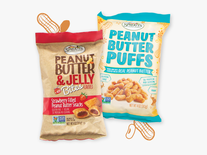 Transparent Peanut Butter And Jelly Png - Sprouts Peanut Butter Puffs, Png Download