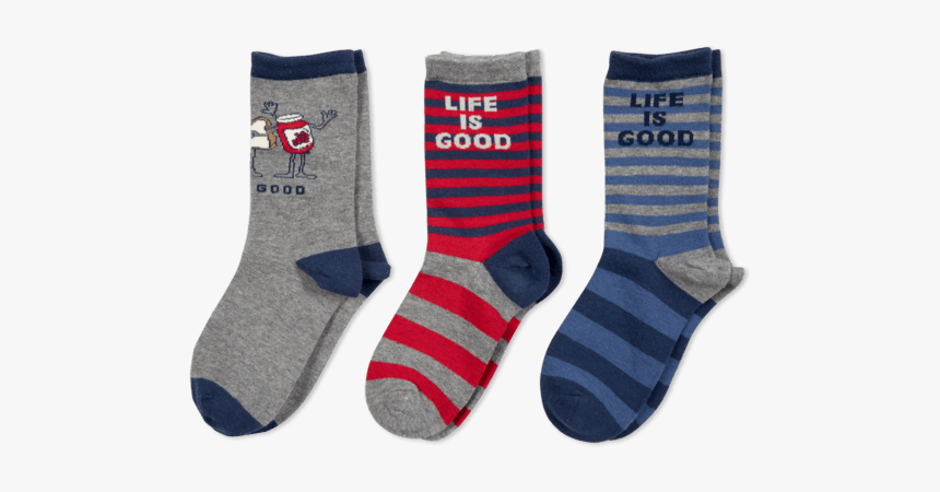 3-pack Boys Peanut Butter & Jelly Crew Socks - Sock, HD Png Download