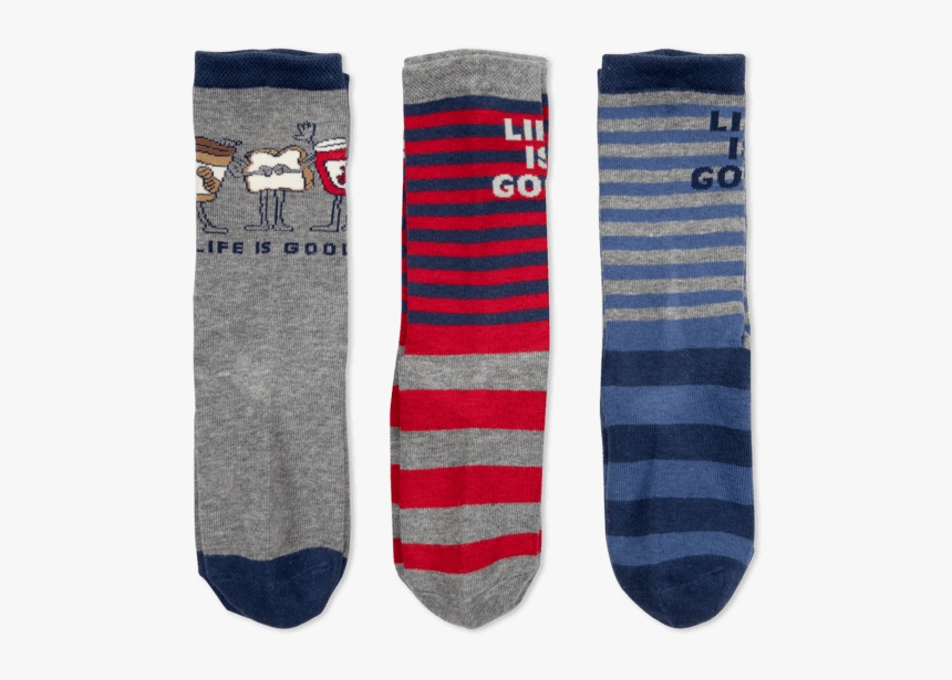 3-pack Boys Peanut Butter & Jelly Crew Socks - Hockey Sock, HD Png Download