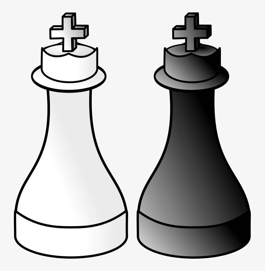 Black And White Kings D R - King Chess Piece White And Black Clipart, HD Png Download