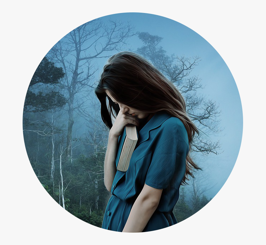 Sad Girl Circle - Gamabr Sedih, HD Png Download