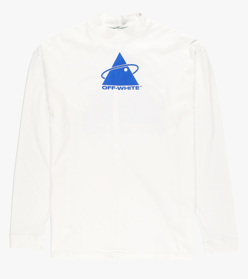 Off White Triangle Planet Long Sleeve Oversized T Shirt - Cardigan, HD Png Download