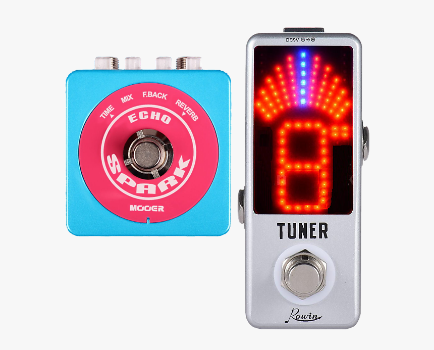 Mooer Spark Echo Micro Effect Pedal & Rowin Tuner Make - Rowin Tuner Pedal, HD Png Download