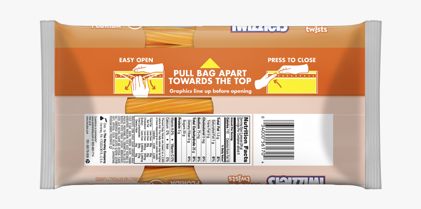 Orange Cream Pop Filled Twizzlers Hersheys Back - Orange Cream Twizzlers Ingredients, HD Png Download