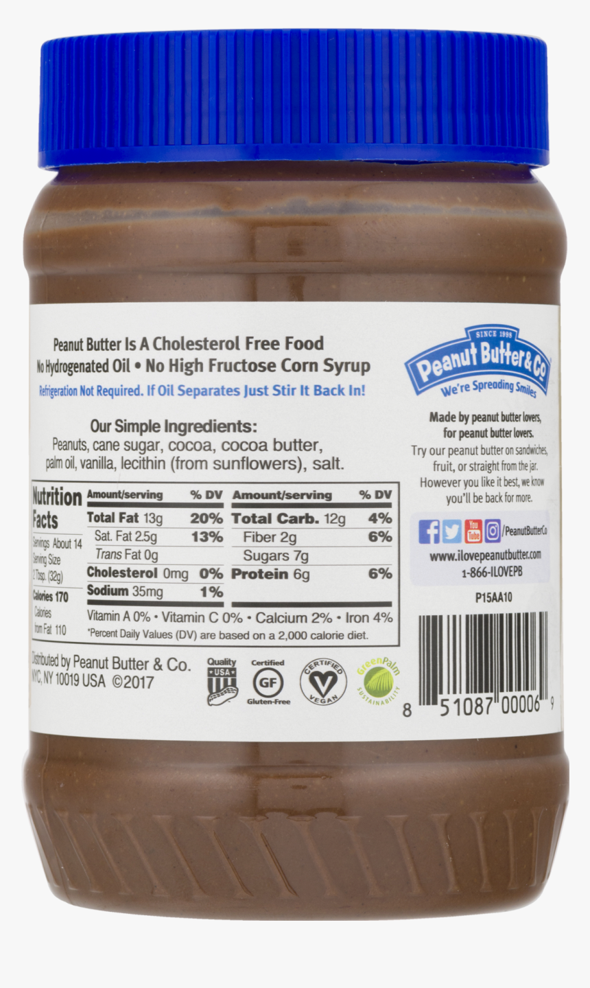 Peanut Butter Co Chocolate Nutrition, HD Png Download