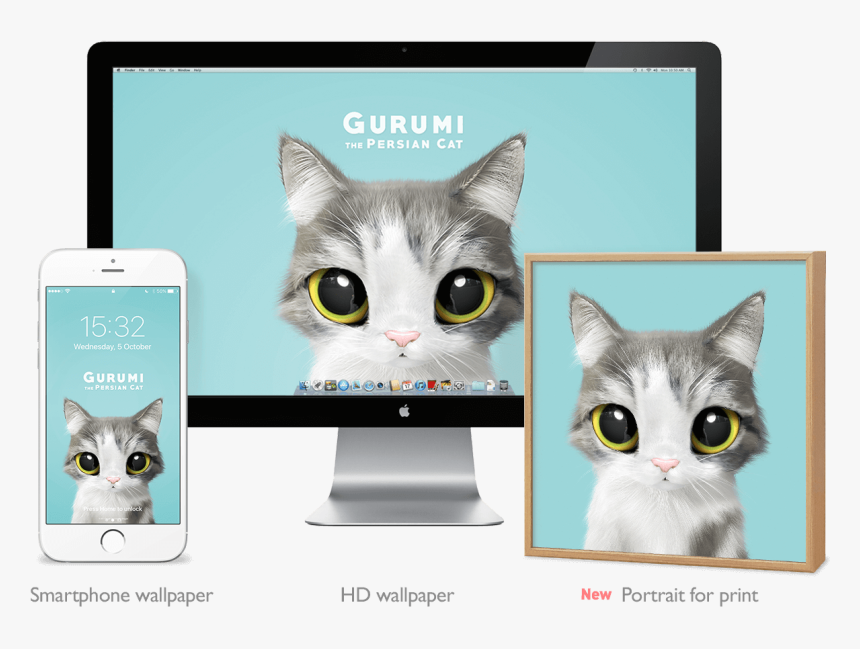 Sugarcat Portrait - Wallpaper, HD Png Download