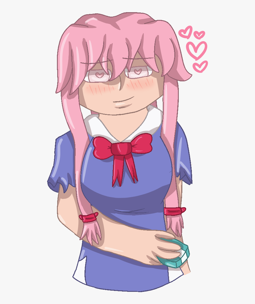 “yuno Gasai // Mirai Nikki 
” - Cartoon, HD Png Download