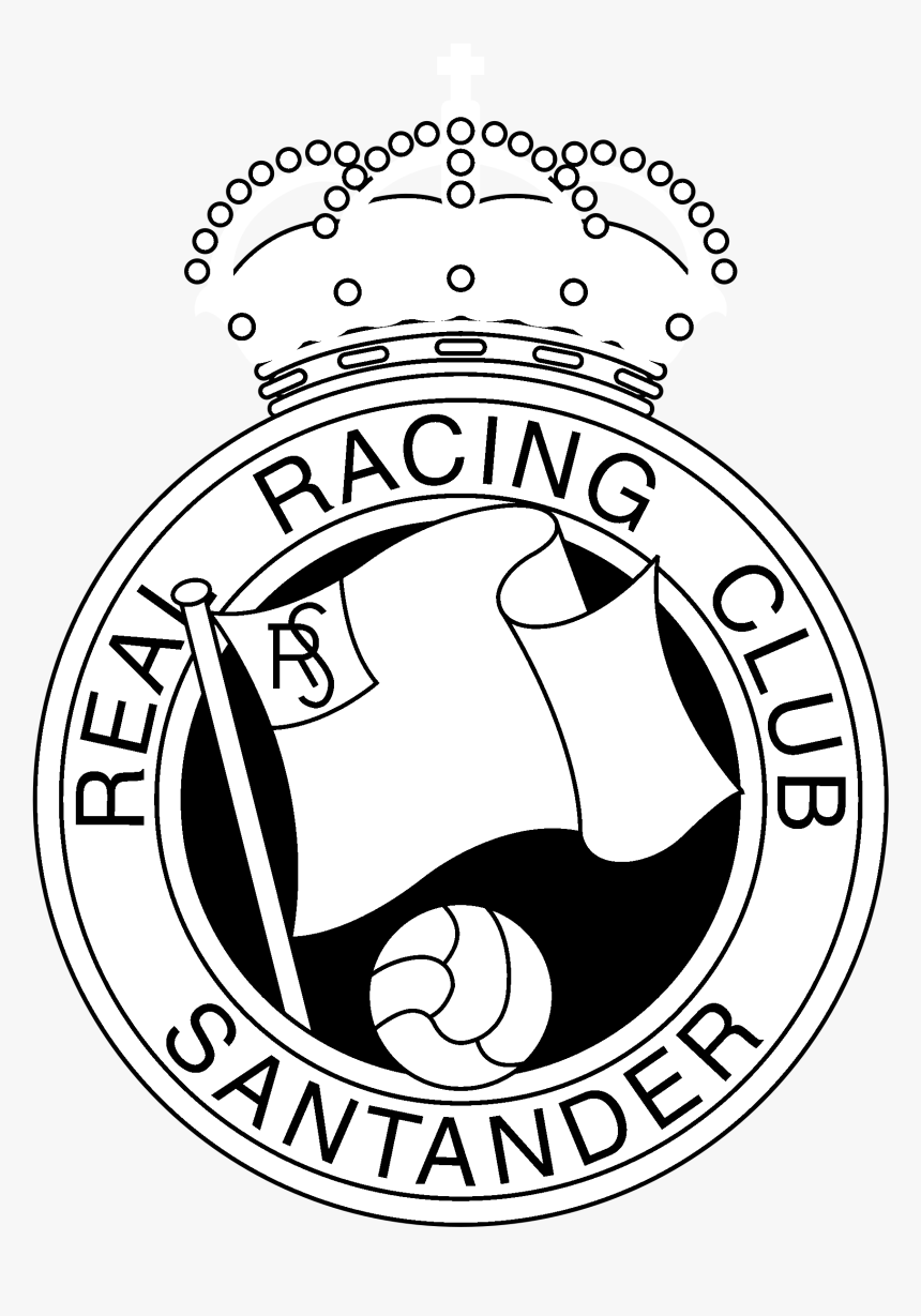 Santander Logo Black And White - Logo Racing Club Santander, HD Png Download