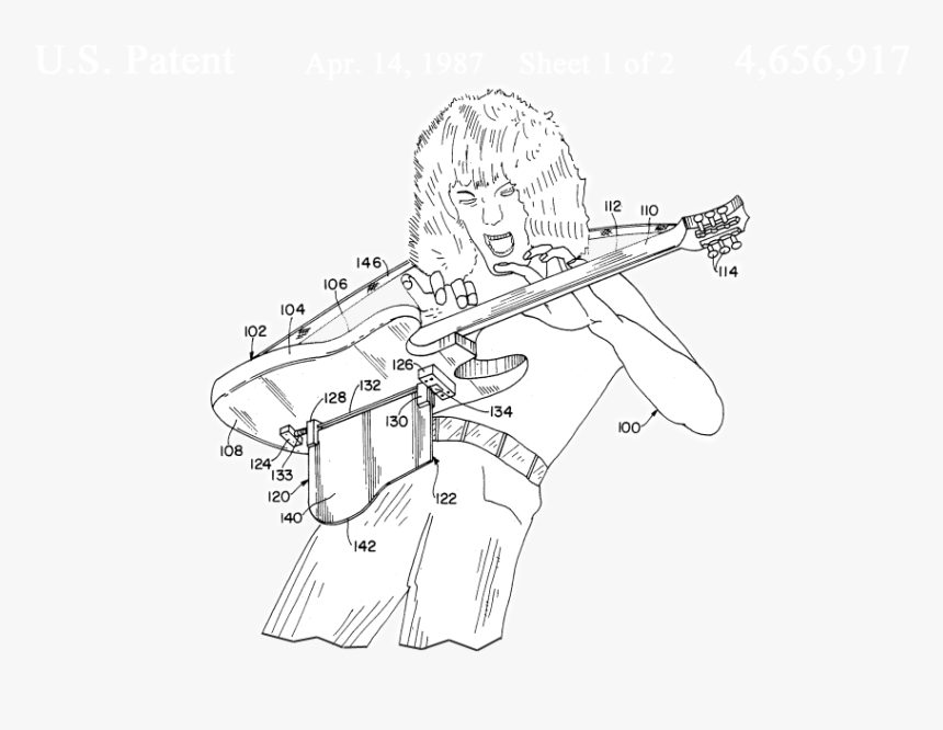 Guitar Patent - Illustration, HD Png Download