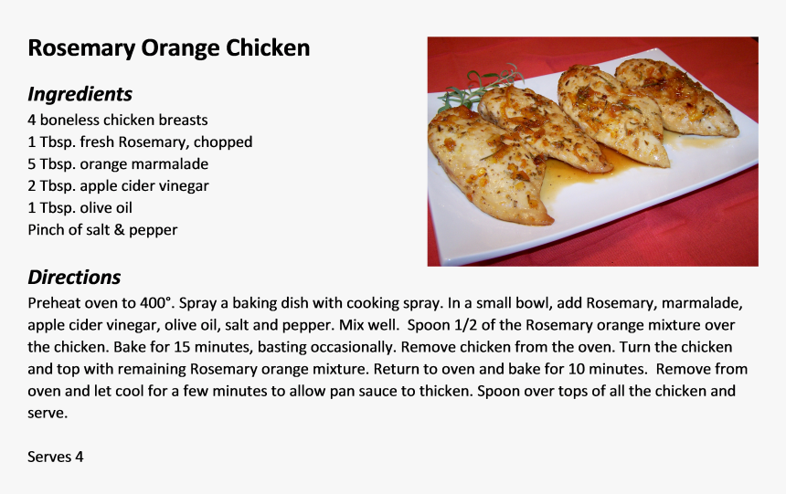 Rosemary Orange Chicken - Biscotti, HD Png Download