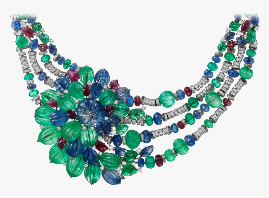 Transparent Tutti Frutti Png - Emerald And Ruby Beads Necklace, Png Download