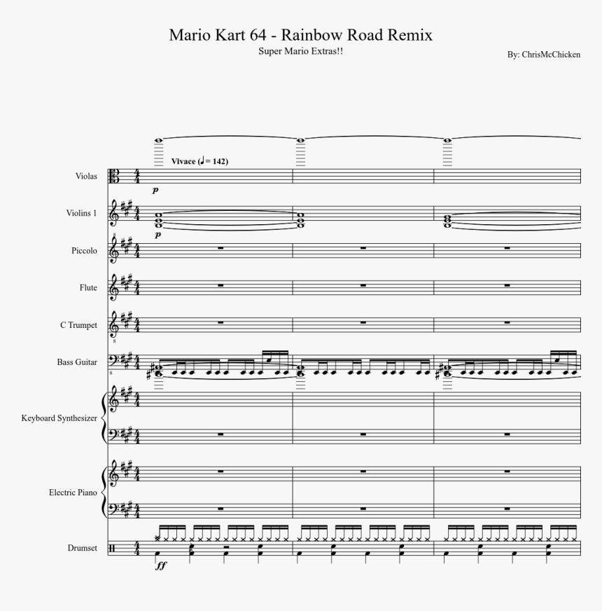 Mario Kart 64 Rainbow Road Sheet Music, HD Png Download