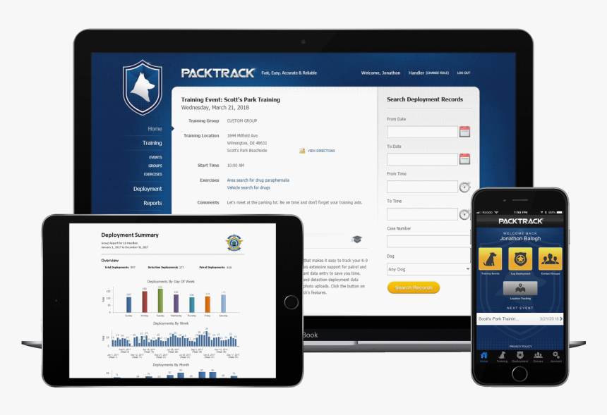 Packtrack Running On Laptop, Tablet And Phone, HD Png Download