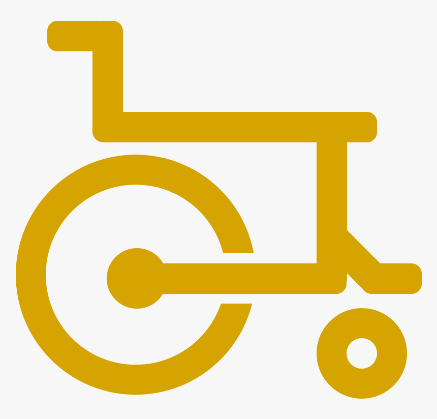 Wheelchair Icon Gold - Circle, HD Png Download