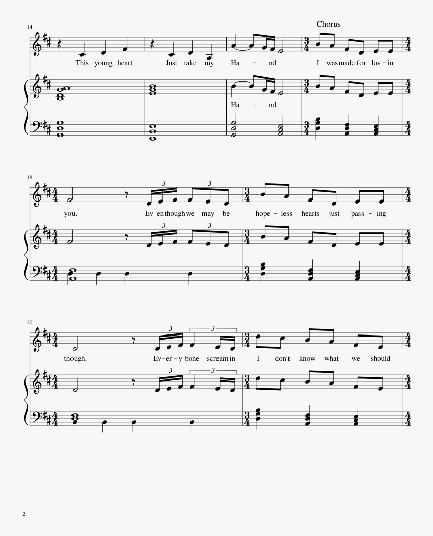 Was Made For Loving You - Brother Gerard Way Piano Notes, HD Png Download