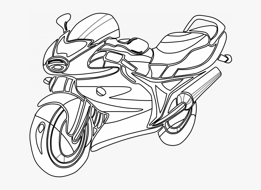 Motorcycle Coloring Pages, HD Png Download