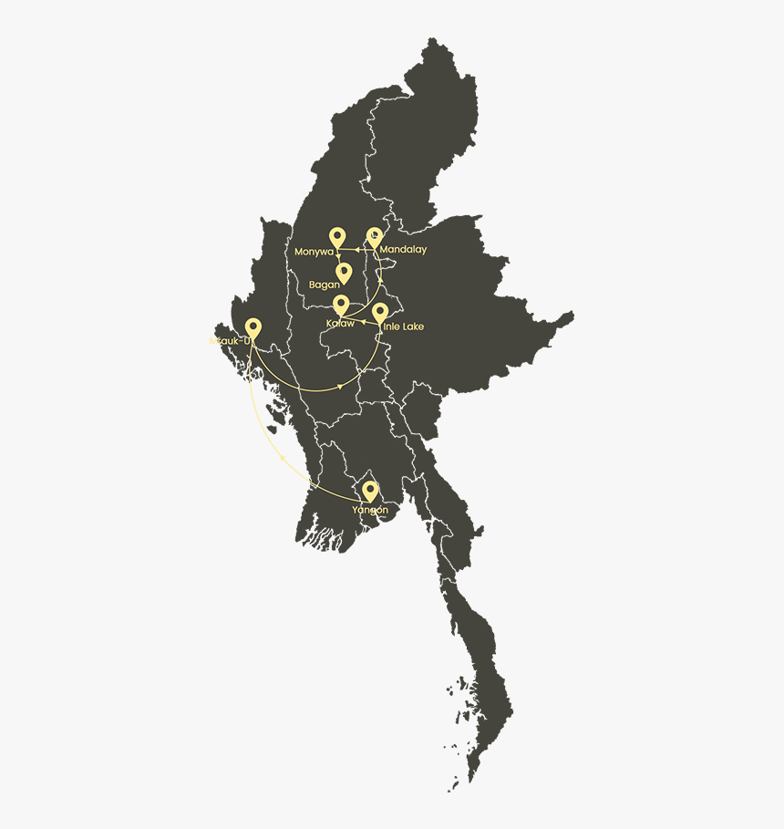 Exotic - Myanmar Map Vector, HD Png Download
