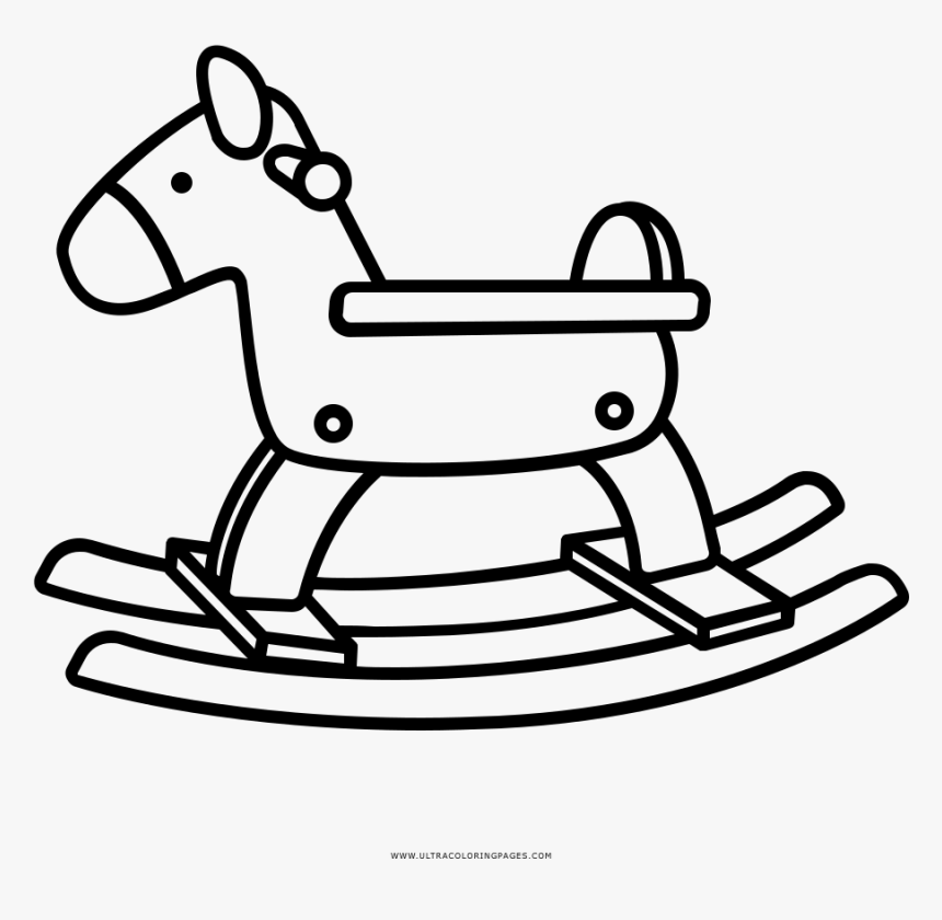 Rocking Horse Coloring Page - Horse, HD Png Download