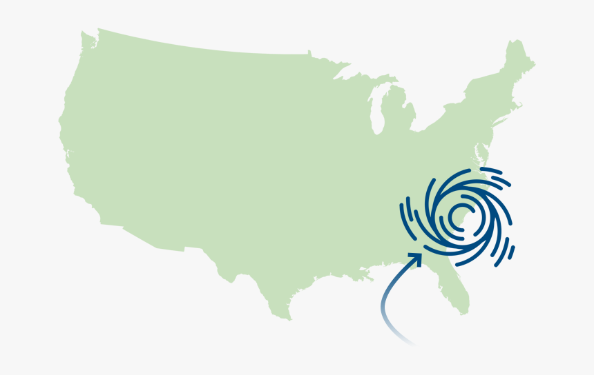 Hurricane Map Usa - Route 66 Famous, HD Png Download