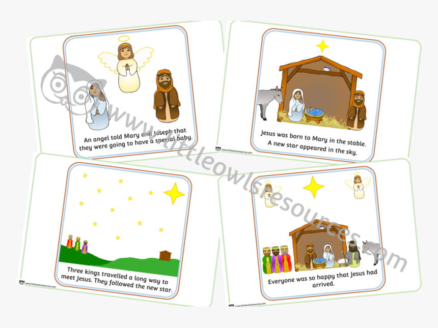 Nativity Story Sequence Cards Coverd, HD Png Download