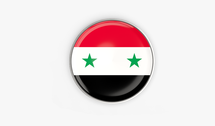 Round Button With Metal Frame - Round Iraq Flag Png, Transparent Png