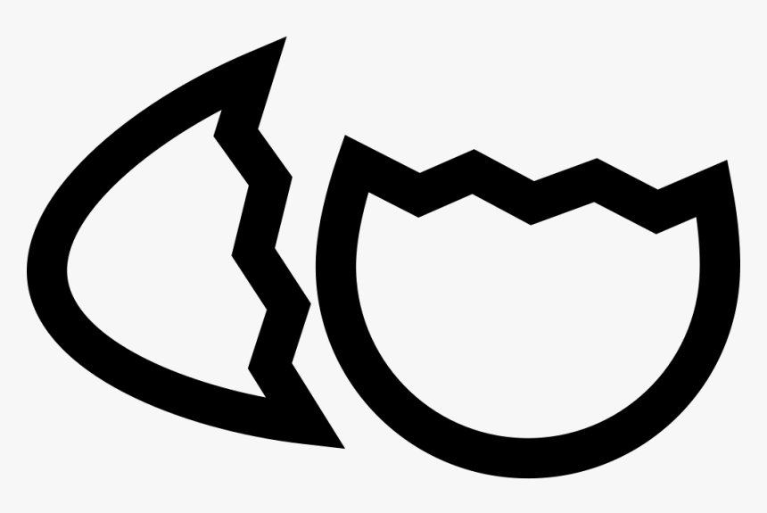 Birds Egg Broken In Two Parts Outline Symbol - Broken Egg Icon Png, Transparent Png