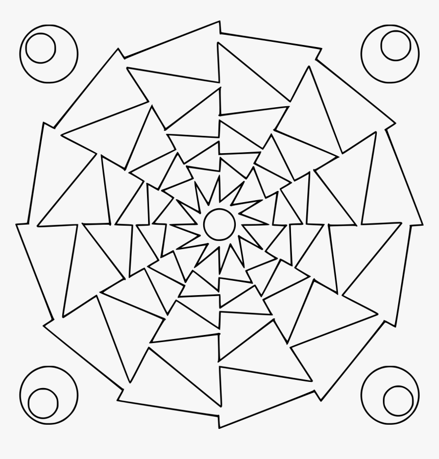 Mandala Arrow Drawing - Mandala Coloring Pages, HD Png Download