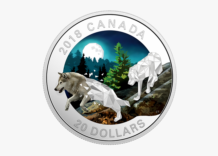 2018 $20 Geometric Fauna Wolf Pure Silver Coin, HD Png Download