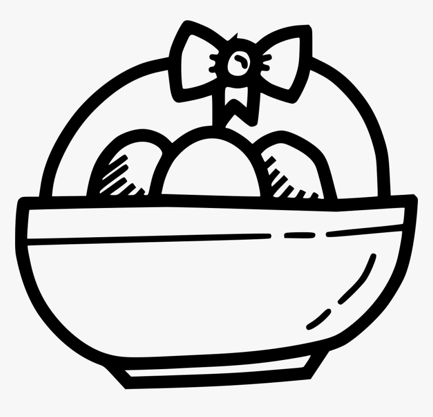 Eggs Egg Bowl Decoration Basket Ribbon, HD Png Download